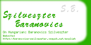 szilveszter baranovics business card